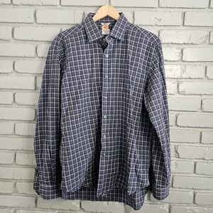 Culturata Men Dress Shirt XL 17.5 44 Windowpane Italy Tailored Fit Thomas Mason